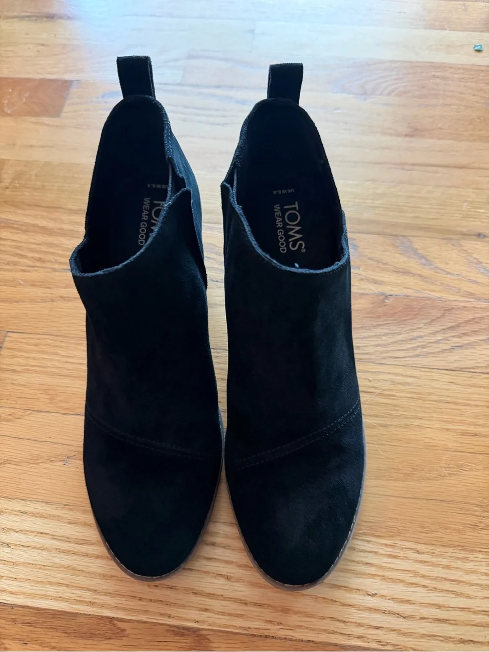 Toms Wear Good Black Suede Wedge Booties